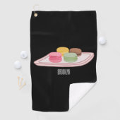 Macaron cartoon illustratie golfhanddoek (Insitu)