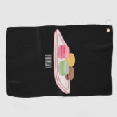 Macaron cartoon illustratie golfhanddoek (Horizontaal)