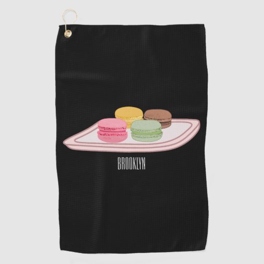 Macaron cartoon illustratie golfhanddoek (Voorkant)