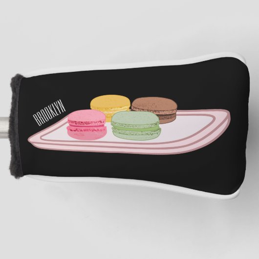 Macaron cartoon illustratie golfheadcover (Voorkant)
