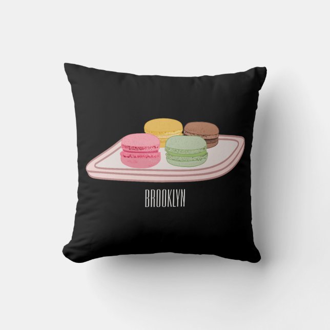 Macaron cartoon illustratie kussen (Voorkant)