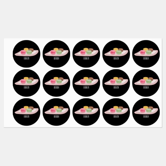 Macaron cartoon illustratie labels (Vel)