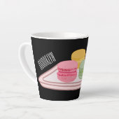 Macaron cartoon illustratie latte mok (Linkerhoek)