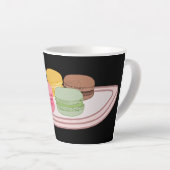 Macaron cartoon illustratie latte mok (Rechterhoek)