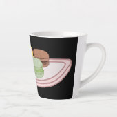 Macaron cartoon illustratie latte mok (Rechts)