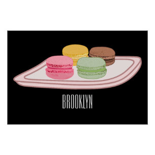 Macaron cartoon illustratie perfect poster