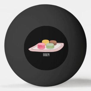 Macaron cartoon illustratie pingpongbal