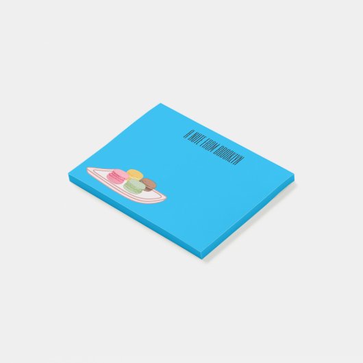 Macaron cartoon illustratie post-it® notes (Schuin)
