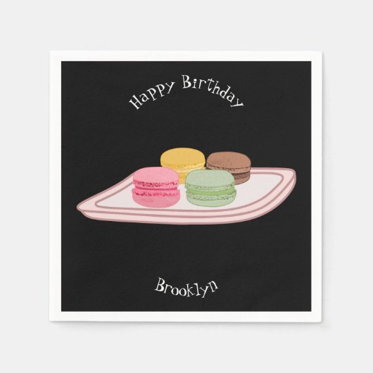 Macaron cartoon illustratie servet (Voorkant)
