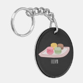 Macaron cartoon illustratie sleutelhanger (Voorkant Links)