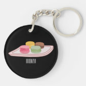 Macaron cartoon illustratie sleutelhanger (Achterkant)