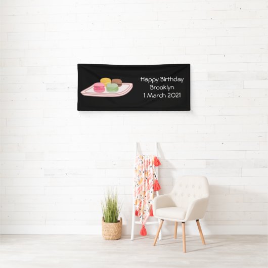 Macaron cartoon illustratie spandoek (Insitu)
