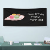 Macaron cartoon illustratie spandoek (Beurs)