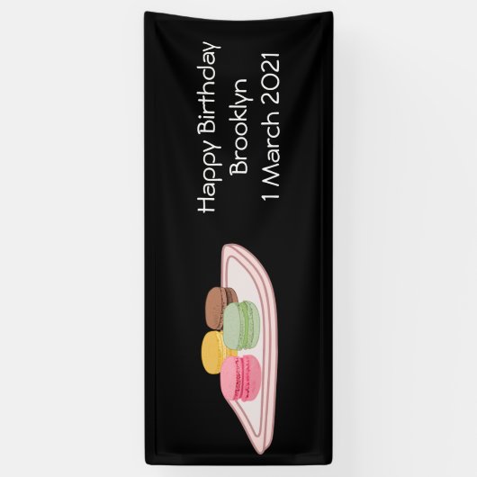 Macaron cartoon illustratie spandoek (Verticaal)