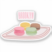 Macaron cartoon illustratie sticker (Voorkant)