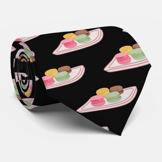 Macaron cartoon illustratie stropdas (Opgerold)