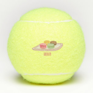 Macaron cartoon illustratie tennisballen