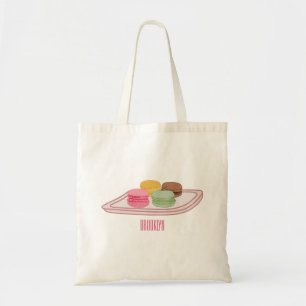 Macaron cartoon illustratie tote bag