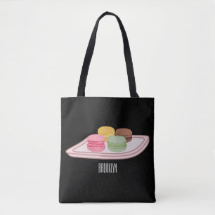 Macaron cartoon illustratie tote bag
