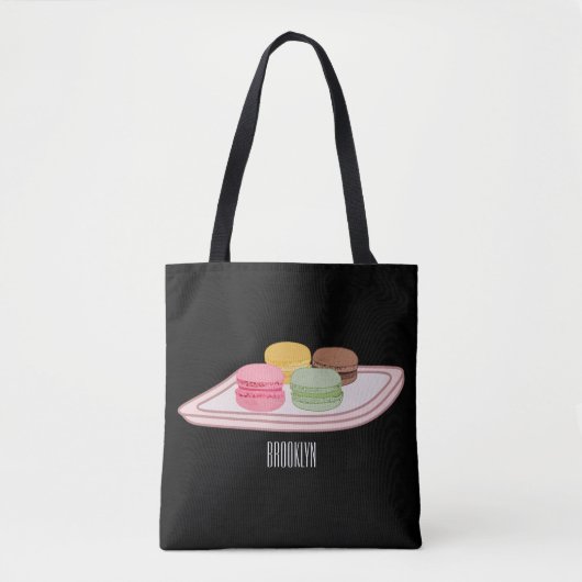Macaron cartoon illustratie tote bag (Voorkant)