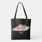 Macaron cartoon illustratie tote bag (Achterkant)