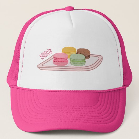 Macaron cartoon illustratie trucker pet (Voorkant)