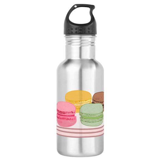 Macaron cartoon illustratie waterfles (Voorkant)