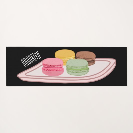 Macaron cartoon illustratie yogamat (Achterkant (horizontaal))