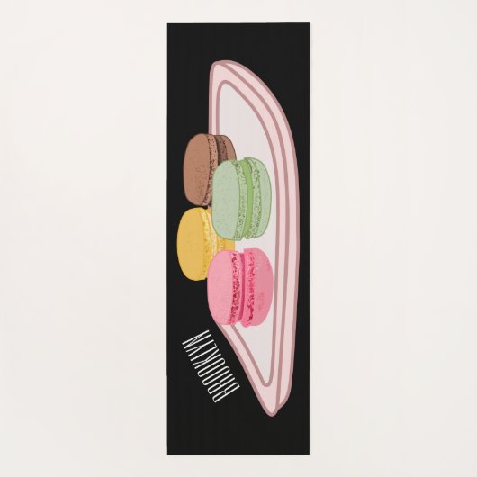 Macaron cartoon illustratie yogamat (Achterkant)