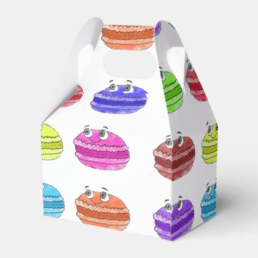 Macaron Cartoon Patroon Bedankdoosjes (Achterkant)