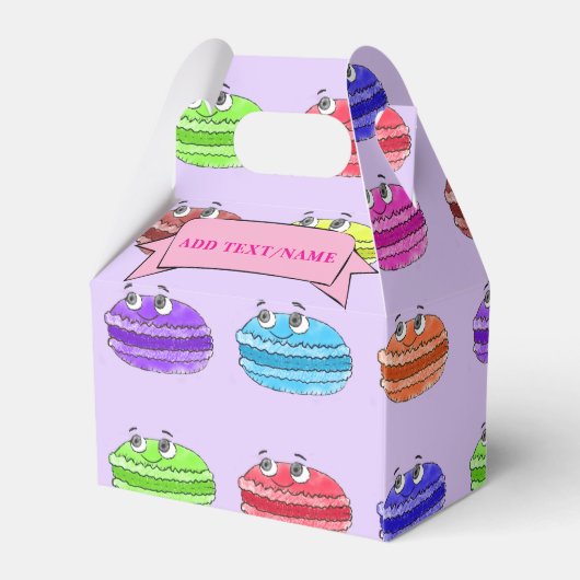 Macaron Cartoon Pattern Custom Name Bedankdoosjes (Achterkant)