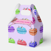 Macaron Cartoon Pattern Custom Name Bedankdoosjes (Voorkant Zijde)