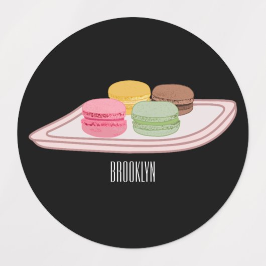 Macaron cartoonillustratie  labels (Design 2)