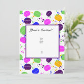 Macaron Confetti Uitnodigingen - Gepersonaliseerd (Staand voorkant)