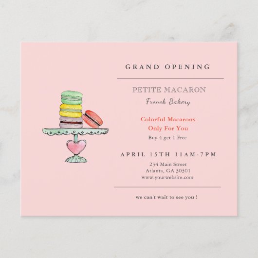 Macaron, Cookie shop Grand Opening Flyer (Voorkant)