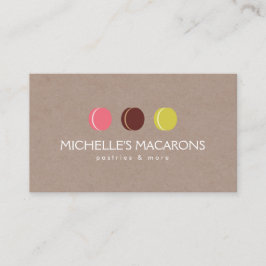 MACARON COOKIE TRIO LOGO over KRAFT PAPER bakkerij Visitekaartje
