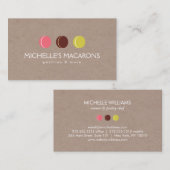 MACARON COOKIE TRIO LOGO over KRAFT PAPER bakkerij Visitekaartje (Voorkant / Achterkant)