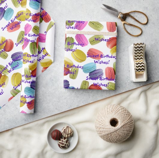 Macaron Cookies Pattern All Occasion Sjabloon Cadeaupapier (Crafts)