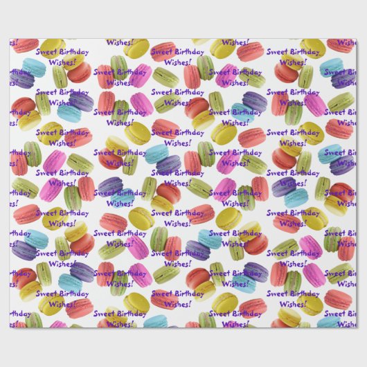 Macaron Cookies Pattern All Occasion Sjabloon Cadeaupapier (Vlak)