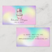 Macaron Cupcake, Sweets Bakery Holographic Visitekaartje (Voorkant / Achterkant)