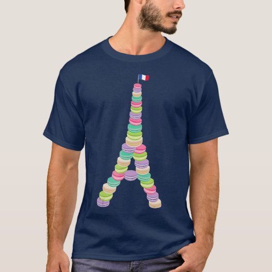 Macaron Eiffel Tower French Macaroon Paris T-shirt (Voorkant)