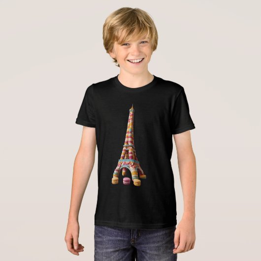 Macaron Eiffeltoren Tri-Blend Shirt (Voorkant volledig)