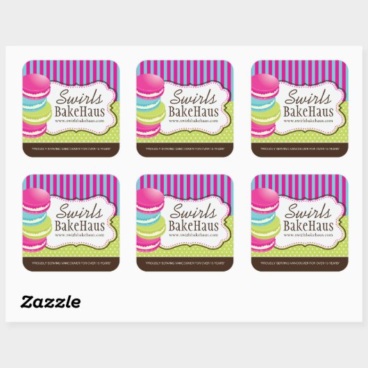 Macaron en Dessert - Verpakking Stickers (Vel)