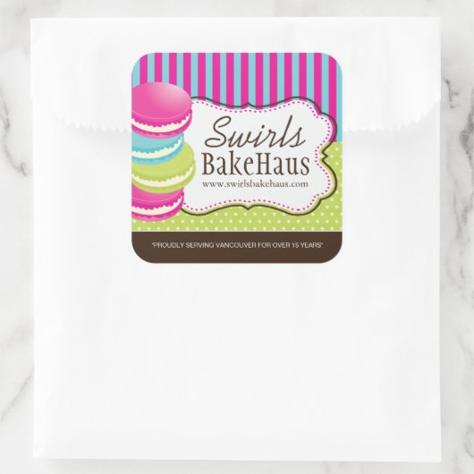 Macaron en Dessert - Verpakking Stickers (Tas)