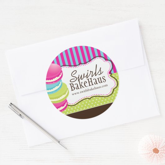 Macaron en Dessert - Verpakking Stickers (Envelop)