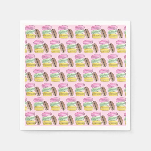 Macaron Franse Gebak Koekjes Macarons Banketbakker Servet (Voorkant)