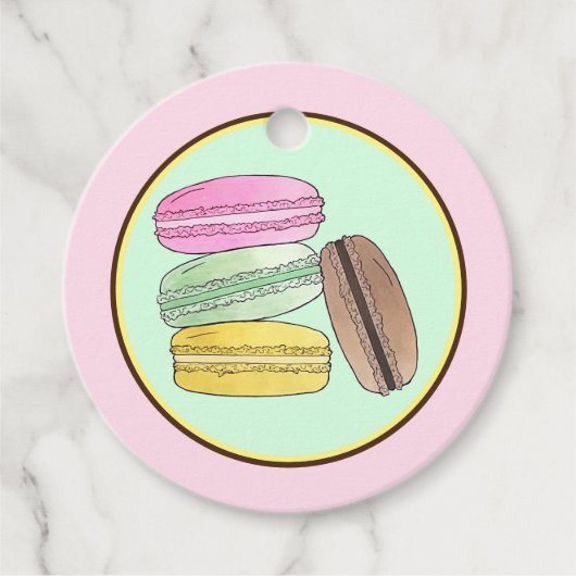 Macaron French Pastry Cookies Macarons Patisserie Bedankjes Labels (Voorkant)