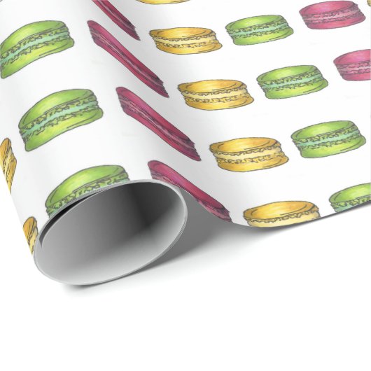 Macaron French Pastry Cookies Macarons Patisserie Cadeaupapier (Rol Hoek)