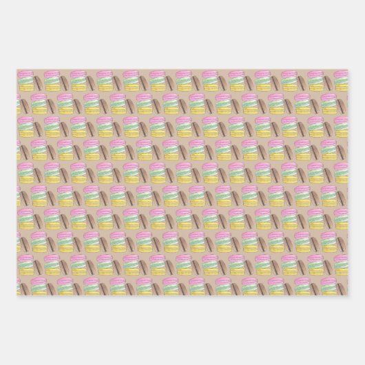 Macaron French Pastry Cookies Macarons Patisserie Inpakpapier Vel (Voorkant 3)