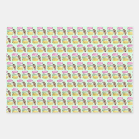 Macaron French Pastry Cookies Macarons Patisserie Inpakpapier Vel (Voorkant 2)